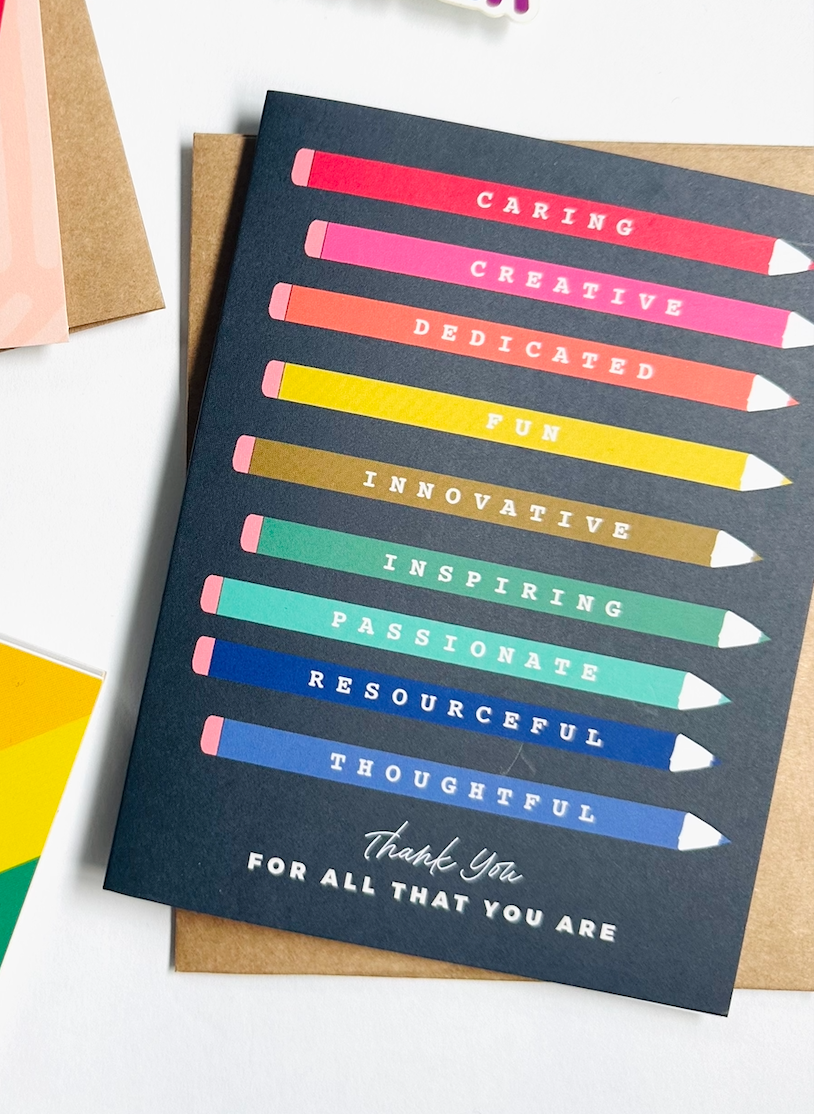 Colorful Pencils Teacher Appreciation Greeting Card