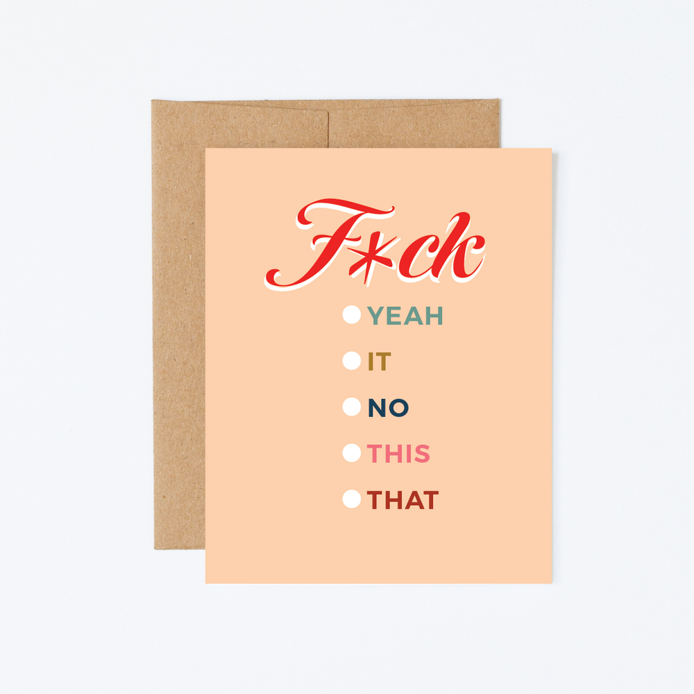 F*CK Options Humor Greeting Card